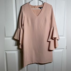 Pink bell sleeve dress